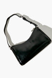 Black Faux Leather Baguette Shoulder Bag 2