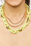 Goldyellow Chunky Chain Layered Necklace