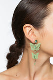Green Cutout Butterfly Drop Earrings