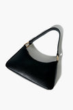 Black Faux Leather Baguette Shoulder Bag