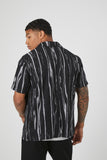 Black/Multi Rayon Abstract Striped Shirt 2
