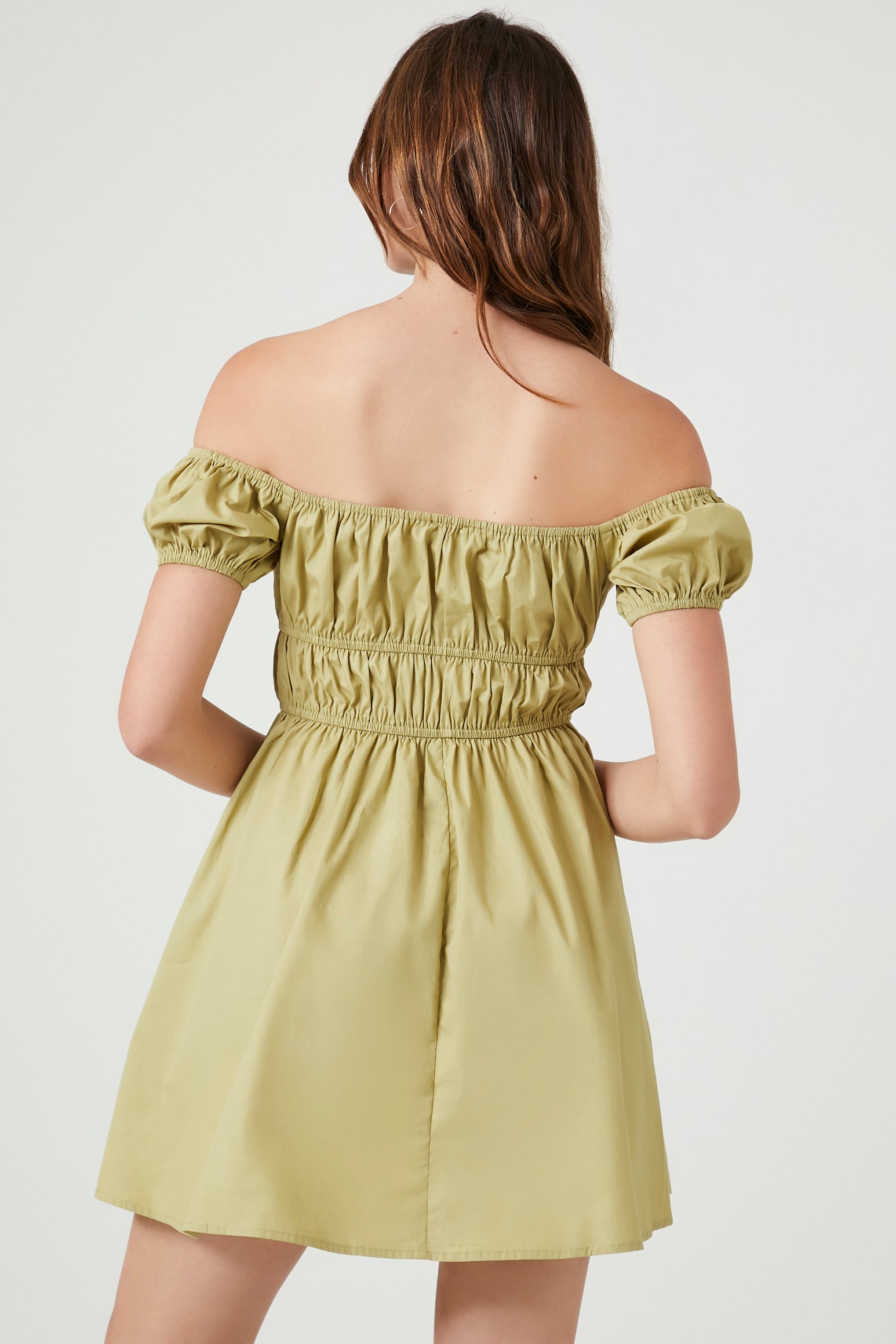 Sage Off-the-Shoulder Mini Dress 2