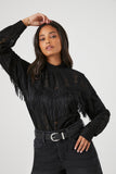 Black Lace Fringe Bodysuit