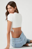 White Chain-Back Cropped Tee