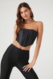 Black Ruched Bustier Tube Top