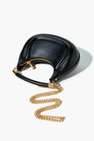Black Faux Leather Crescent Shoulder Bag 2