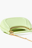 Green Faux Leather Crescent Shoulder Bag 2