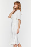 White Crepe Midi Wrap Dress 2