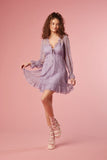 Dusk Lace Ruffle-Trim Mini Dress