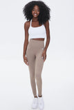 Taupe Active Seamless Ribbed High-Rise Leggings  1