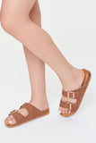 Tan Buckled Dual-Strap Sandals  2