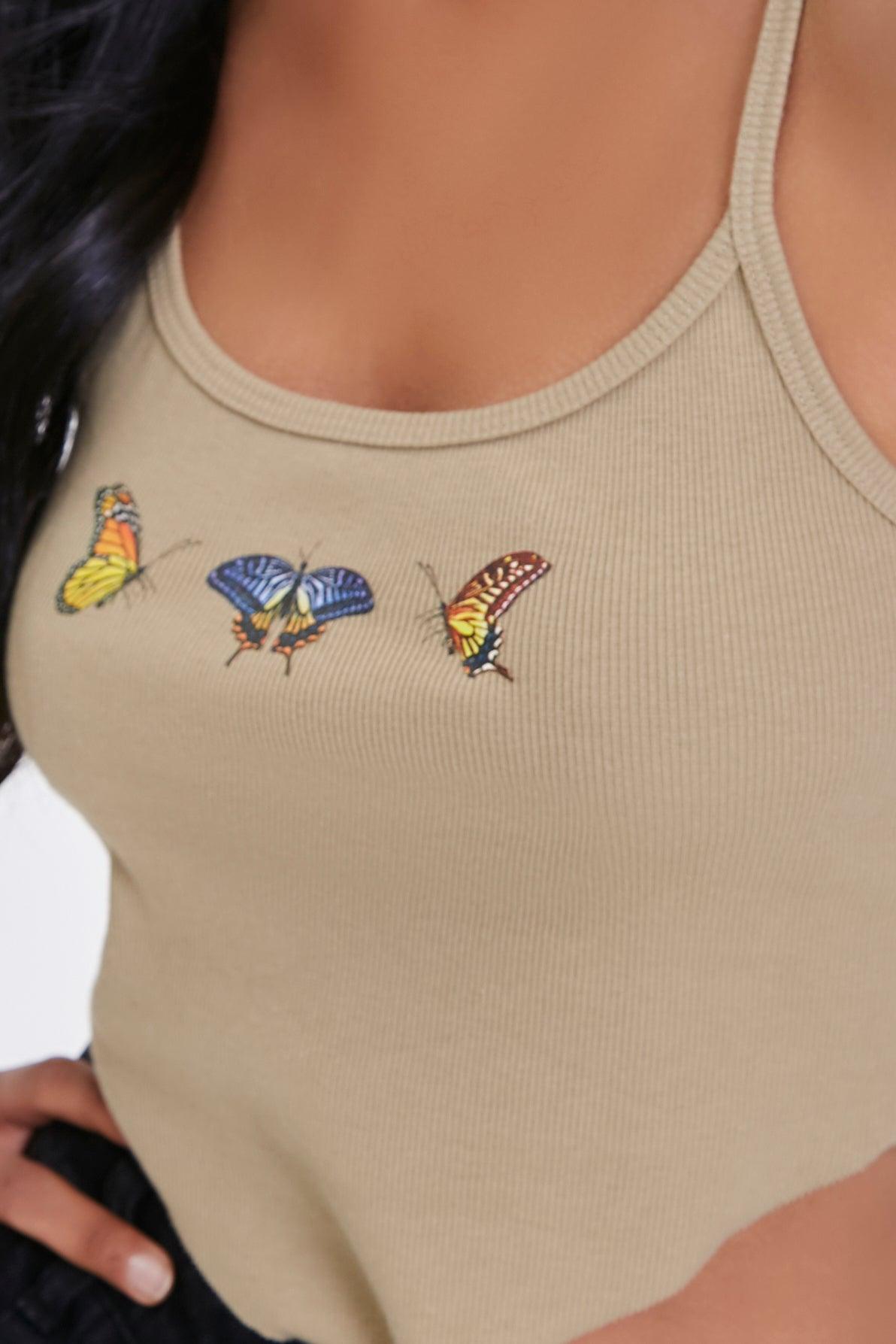Olivemulti Butterfly Graphic Cami  5