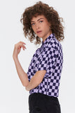 Lavendernavy Checkered Print Shirt  3