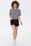 Whiteblack Checkered Print Shirt  1