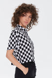 Whiteblack Checkered Print Shirt  3
