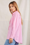 Pink Cotton Button-Front Shirt  3