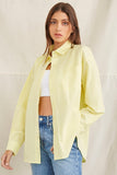 Yellow Cotton Button-Front Shirt  2