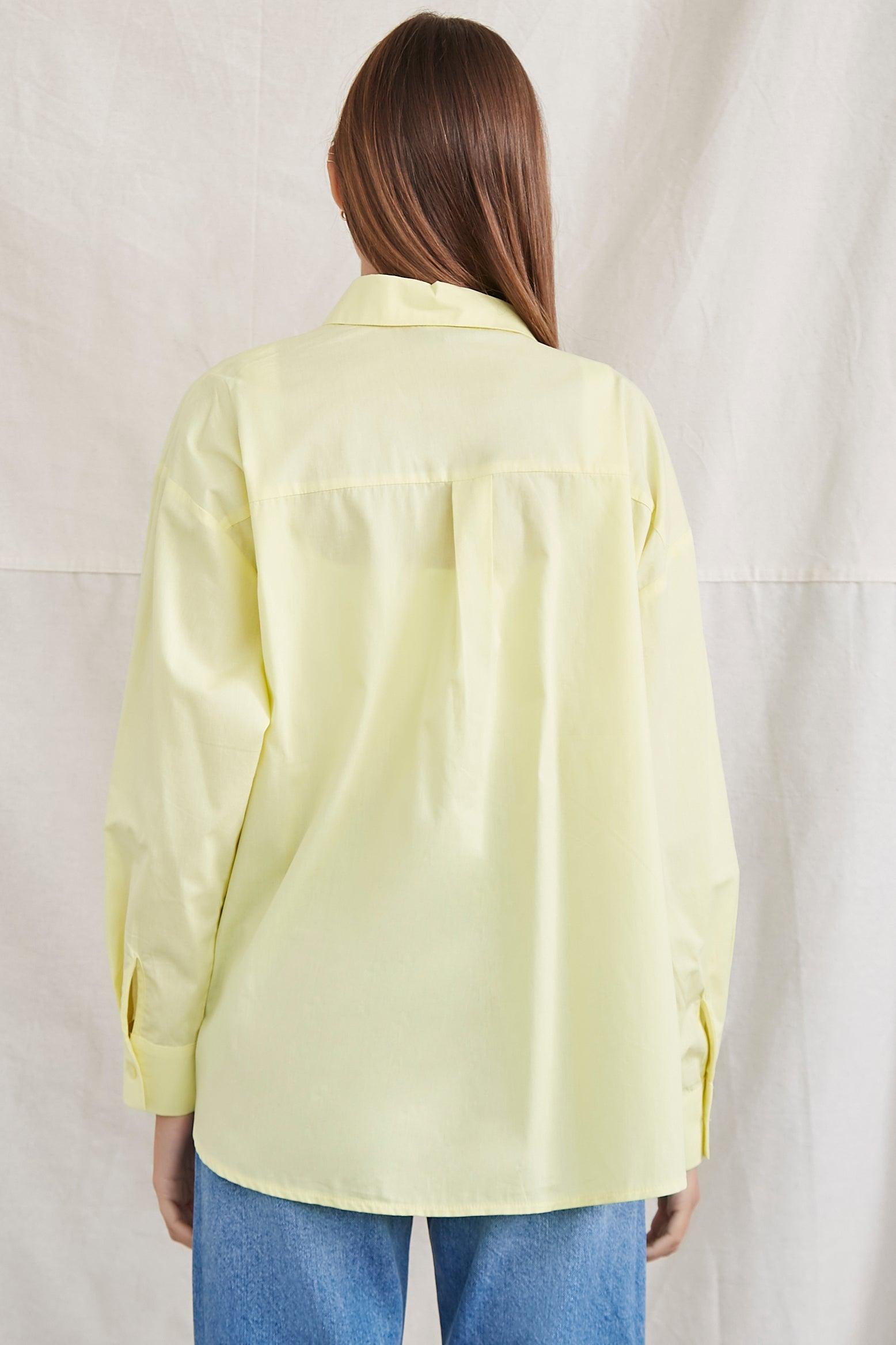 Yellow Cotton Button-Front Shirt  4