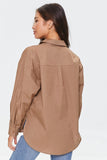Taupe Cotton Button-Front Shirt  4