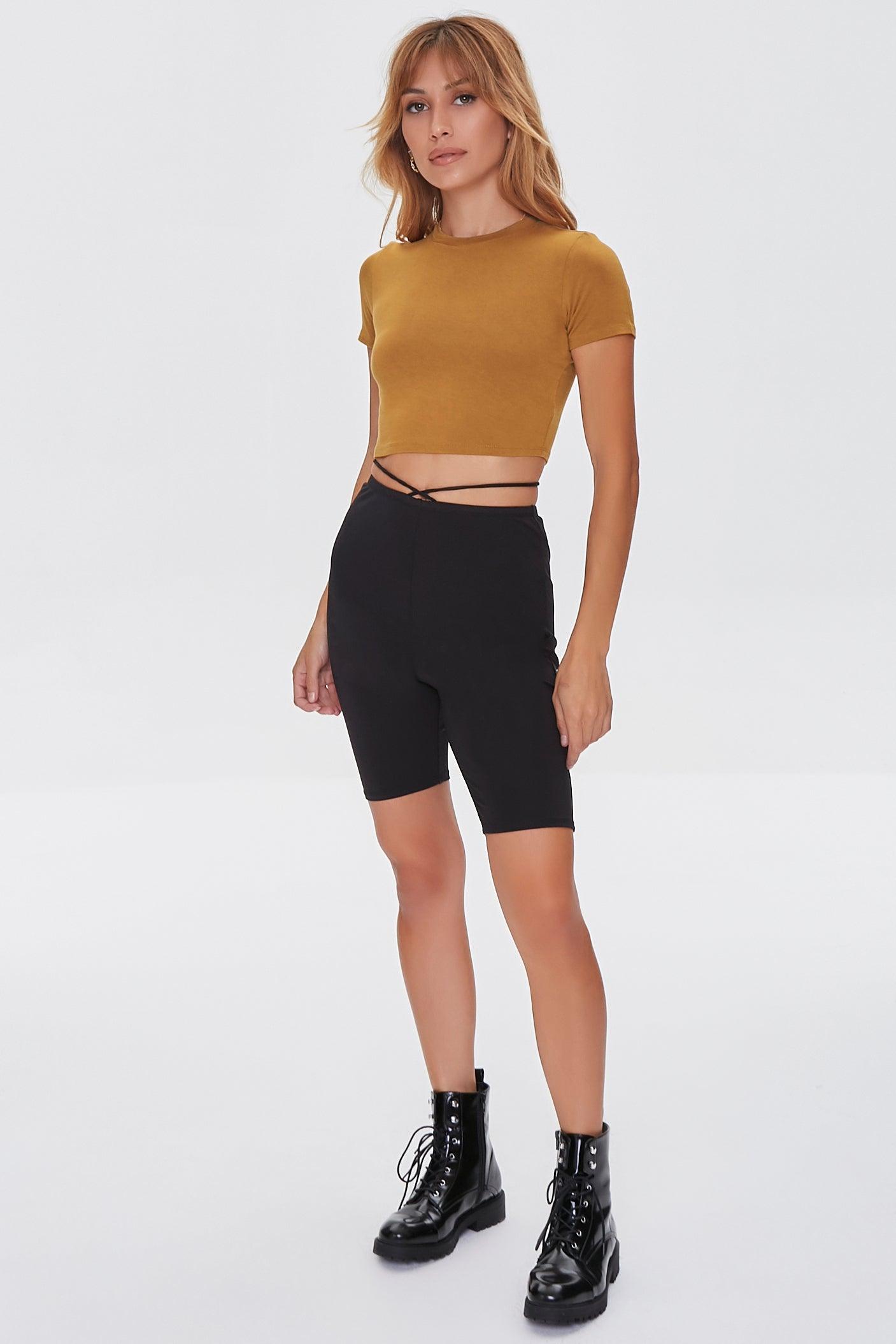 Camel Cropped Knit Tee  4