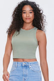 Olive Cropped Tank Top