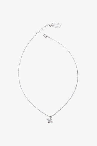 Silverclear Cube Charm Necklace  1