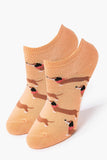 Orangemulti Dachshund Print Ankle Socks  1