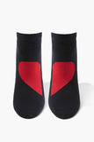 Blackred Heart Graphic Ankle Socks  